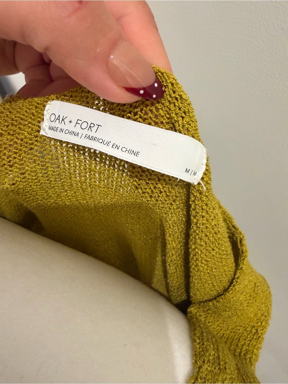 OAK + FORT Olive Button-Front V-Neck Knit Tank - Picture 4 of 4